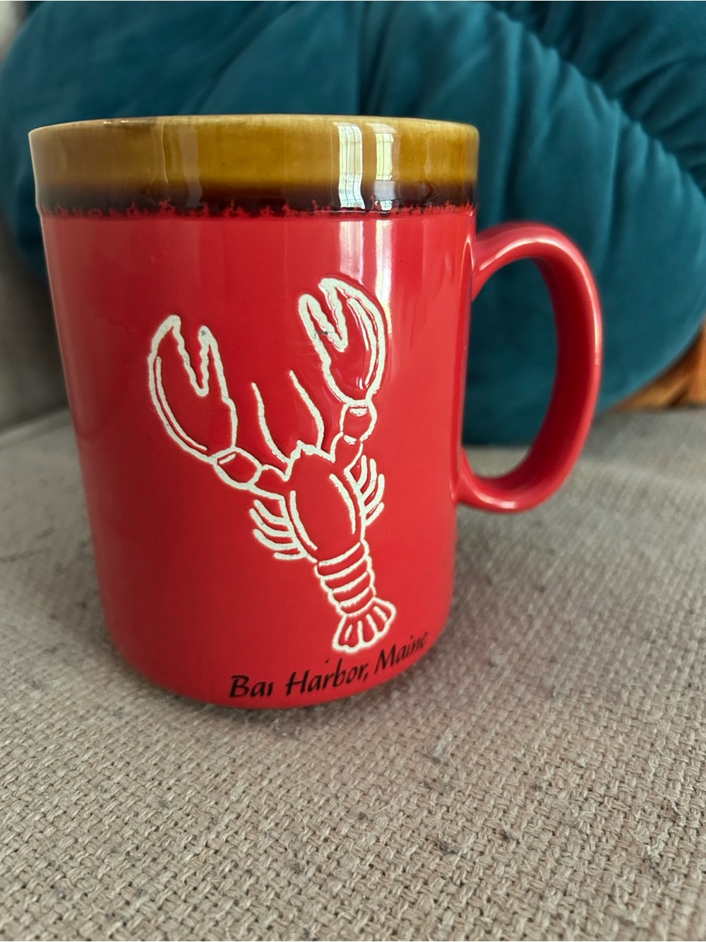 Lobster Bar Harbor Maine Red Ceramic Coffee Mug Novelty 18oz Cape Shore
